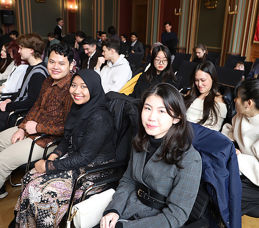 Graduates in the town hall hall